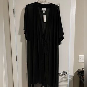 NWT Lane Bryant x Beauticurve Maxi Overpiece Mesh Black Size 22/24
